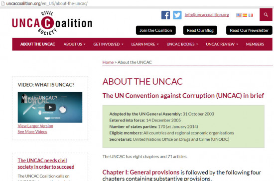FOICA became an ordinary member of UNCAC