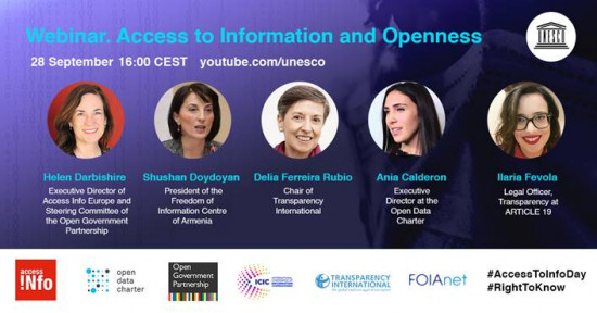 Webinar: “Access to Information, Transparency and Openness: Taking Forward Agenda 2030 in Times of Crisis”